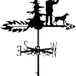 CALANDIS™ Man Dog Weathervane Wind Direction Indicator Roof Lawn Porch Metal Wind Vane | Weathervanes | Garden Dacor | Yard, Garden & Outdoor Living-image-72
