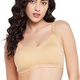 Women's Cotton Solid Lightly Padded Full Cup Wire Free Maternity Bra - Nude-image-24