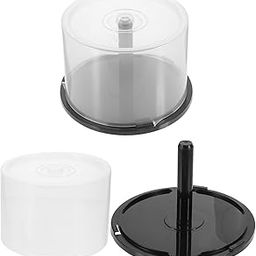 Gadpiparty Empty CD Storage Bucket, 2pcs Plastic DVD Storage Holder CD Storage Rack Empty Disc DVD Storage Containers Organizer-image-53