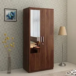 Spacewood Carnival Wardrobe | 3 Year Warranty | Almirah, Cupboard, Almari, 2 Door Wardrobe with Mirror, 1 Hanging Space|Engineered Wood| Sheesham-picture-17