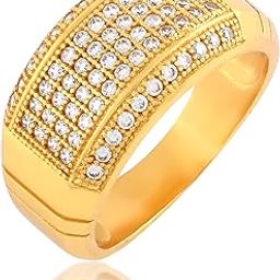 Missmister Brass Goldplated American Diamonds Stylish Rich Look Fashion Fingerring Men Enagagement Jewellery Wedding Men-image-29