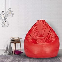 hOuse DECoR Teardrop Regular Bean Bag Cover (Red) (XXL)-picture-23