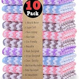 AMITER Kitchen Dish Towels, 100% Cotton Microfiber Kitchen Towels and Dishcloths Set, 10 Pack Dish Cloths for Washing Dishes Dish Rags for Drying Dishes Kitchen Wash Clothes Cleaning Towel-32