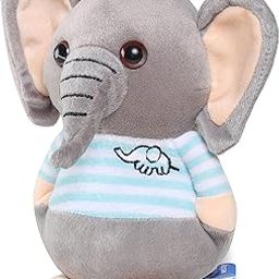 RR Enterprizes Plush Elephant Stuffed Animal, 20cm, Grey with Striped T-Shirt, Soft Baby Toy-image-78
