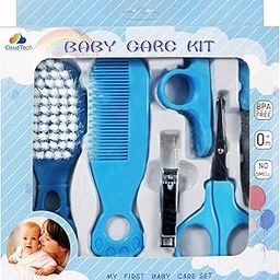 CloudTech® Baby Grooming Newborn Baby Care Accessories & Baby Healthcare Kit Baby Health Care Package Clipper Scissors for Baby Nails, Hair Comb, Brush, Nose Cleaner, Safe for Toddlers (Blue)-image-8