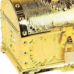 CALANDIS™ Adventurous Treasure Box Decoration Decorative Antique Pirate Treasure Chest Gold | Other Crafts-picture-17