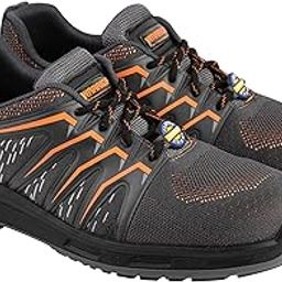 Warrior 3004-28 Safety Shoes for Men, Genuine Leather, Light Weight, Fibre Glass Toe, Industrial Shoes for Men, Orange & Blue, Sizes-5UK-11UK-image-44