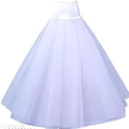 Nylon Women New Trend Collection Cancan Skirts White With Wedding Gown Wedding Lehenga Under Skirt Hoop Skirt 2 Layer White In Multi Size-36-image-99