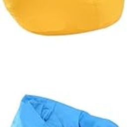 ARTISOUL® Waterproof Stuffed Animal Storage Bean Bag Cover Yellow & Sky Blue | Furniture | Bean Bags & Inflatables-image-48