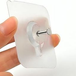 Apicbite Photo Frame Hooks for Wall (5) Self Adhesive Hooks, No Drill Heavy Duty Hanging Hooks, Transparent Stainless Steel Wall Hangers for Picture Frames & Home Decor-image-26