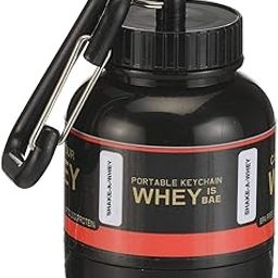 keycraze Portable Protein Powder Container or Supplement Powder Carrying Funnel with carbiner Key Chain – Black & Red-image-68