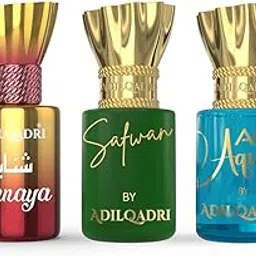 Adilqadri Shanaya Safwan & AQ Aqua Attar Combo Pack | Arabic & French Blend, Fruity & Fresh Aquatic Fragrance | Non-Alcoholic Roll-On Attar for Men & Women | Gift for Him & Her | 3 x 5.5 ML-picture-29