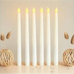 SPHINX Flameless LED Taper Candles for Home Decoration,Table Centerpiece,Dinner,Diwali,Wedding,Church,Festival,Party Decor,Steady Flame Look,Battery Not Included,11 Inch Height (Off-White-2 Pieces)-image-28