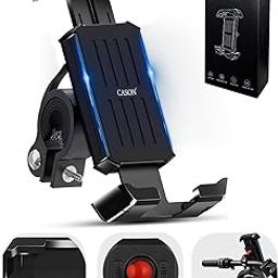 CASON -Mobile Holder for Bikes,Scooty/Cycle Phone Holder Mount,Anti-Shake Design,Switch Lock Behind,Cushioning Pads,360° Rotation for Handlebar Compatible with All Phones for Maps,GPS(Black)-17