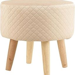 dreamy designs Wooden Ottoman Sitting Stools for Living Room,Bedroom | Pouffes Footstool Furniture for Home Decor, Office,Dressing Table | Ottoman Sitting Stool for Kids, Adults- Off White-image-56