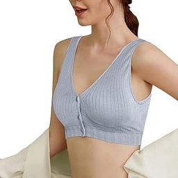 Women's Maternity Nursing Bra Wirefree Cotton Breastfeeding Pregnancy Bra Underwear Comfy Bralette Front Button Closure-image-90