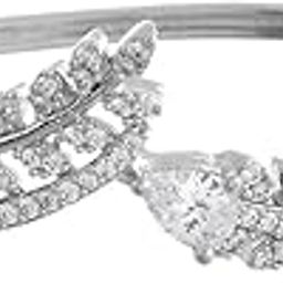 Silver Plated Diamond Bracelet with Leaf Design for women-image-2