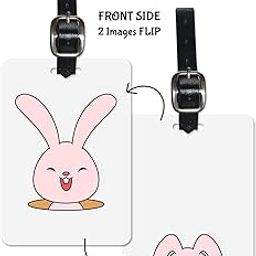 Lentikart 3D Lenticular Luggage Tag 1 Piece | Hidden Pink Bunny Funny Effect | Luggage/Bag/Travel ID Label Tags for Suitcase & School Bags-35