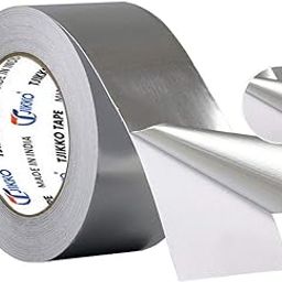 TJIKKO aluminum foil tape self-adhesive 48 mm width 20-meter length for sealing joints/seams against moisture and vapour (Silver) (set of 1)-10