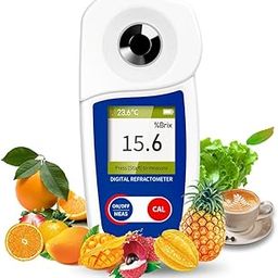 Digital Brix Refractometer Flagfront brix Meter Refractometer Automatic Temperature Compensation Brix Refractometer Range 0-55%，±0.1% Precision-5