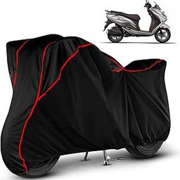 VOICO Water Resistant Bike Cover Dustproof UV Protection Bike Body Cover for Suzuki Burgman Street 125 All-Weather Protection with Red Piping - Black-image-77
