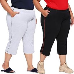Women Plus Size Capri Pant - Combo Pack of 2-image-11