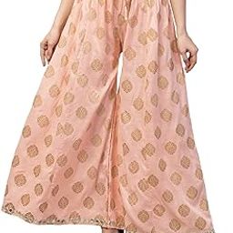 Women Foil Print Embellished Flared Rayon Palazzo-image-83