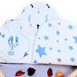 Kika Kiki Muslin Premium Padded Nappies/Langot | Ultra-Soft Finest Cotton Langot | Multi Layered and Breathable Fabric | Multi Loop Design For Adjustable Fit (Pack of 3) (Sky Twinkles)-picture-18