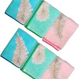 Microfiber Face Towel Handkerchief Rumal 350GSM Extra Soft and Super Absorbent mor pank Printed Face Towels for girls Women's, Kids and Newborn Babies Set of 8 Multicolor-52