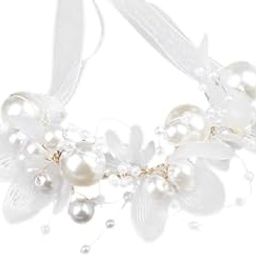 Crown for Girls, Tiara for Girls Kids 6+ Years Old, SANNIDHI® Pearl Tiara for Women Bridal, Stylish Flower Crowns for Girls, Gold Princess Tiara for Party Dress Up, Hair Accessories for Women Wedding-33