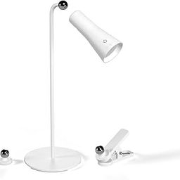 SUNBEET Table Lamp for Study with 3 Colours Light and Multiple Attachments Desk Lamps 4 in 1 Desk Light with Powerful Neodymium Magnets & Adjustable Brightness Lamp USB C Charging-0