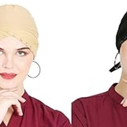 Pure Cotton Turban Design 3 layer Muslim Women Under Hijab cap-image-44