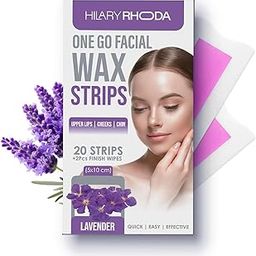 PREMIUM One Go Facial Wax Strips | Ready-To-Use | Face, Cheek, Upper Lip & Chin Facial Wax | Painless Hair Removal | With 2 Finish Wipes | 20 Strips (Lavender) SH-7711-image-68