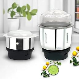 Stainless Steel Mixer Grinder Chutney Jar (600 Ml,400 Ml) Mixer Jar Suitable For Bajaj GX1, GX3, GX4, GX8, GX3501, GX3701, GX4701, GX3000, GX400, GX3 Fit on 2 Lock & 4 Teeth Coupler (Pack Of 2)-15