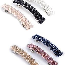 Shining Diva Fashion 6 Pcs Crystal Hair Clips for Women Girls Kids Latest Stylish Party French Barrette Hair Clip Accessories Combo-29