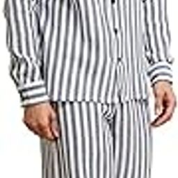 Men's Cotton Striped Printed Co-ord Set with Spread Collared Neck Long Sleeve Clouse Button and Pant Closure Elastic Waistband with Side Two Pockets | co ord Set for Man-picture-23