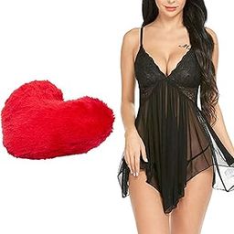 Special Babydoll Lingerie for Women Gift Set for Girlfriend with Heart Pillow Gifts for Wife-image-2