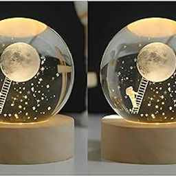 Dream to The Moon 3D Crystal Ball Night Lamp - Whimsical Astronaut LED Visualization Lamp for Kids & Dreamers | 3D Astronaut to The Moon Crystal Night Lamp (Pack of 2)-image-64