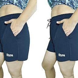 Combo Dual Pocket Women’s Quick Dry High Performance High Waist Gym Athletic Workout Shorts-45