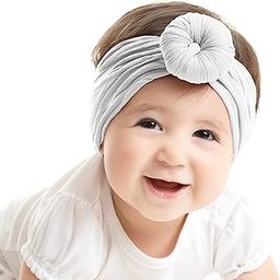 SYGA Baby Headbands Soft Cotton Strechable Turban Hairbands For Newborn Infant Toddlers Kids 0-3 Years (White)-image-29