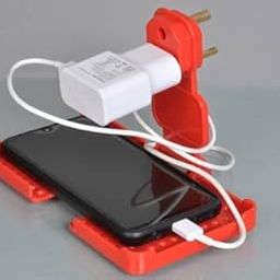 SANWARNA Expro Wall Stand For Charging Mobile Just Fit In Socket And Hang/Mobile Charging Stand For Wall Holder (Red)-image-39
