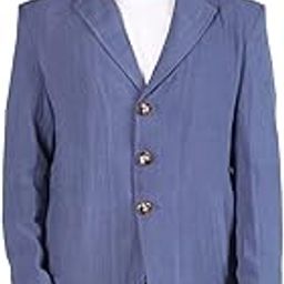 Men Checked Winter Wear Regular Fit Coat Blue-picture-7