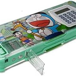 ECLET Multipurpose Pencil Box with Calculator & Dual Sharpener for Kids School Girls & Boys Stationery Box Both Side Open Pencil Case for Students Art Plastic Pencil Box-image-1