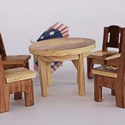Happie Shopping Wooden Miniature Chair and Table Set for Kids/Toy (Only for Kids)- Multi Color-image-69