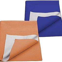 StarAndDaisy Waterproof Quick Dry Sheet, Bed Pad Anti-Piling Fleece Extra Absorbent Washable Mattress Protector| Baby Bed Protector Sheet for Toddler Children. (Orange & Blue, 100X140 CM)-picture-32