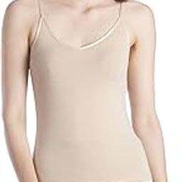 Women's 2 Way Camisole V-Neck, Round Spaghetti Slip| Bamboo Cotton Anti Microbial 4-Way Stretchable-image-1