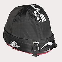 Kelile India Nylon Helmet Bag for All Type of Motorcycle Helmets - Commuter, Touring and Off-Road Helmet Cover (Black Color)-image-1