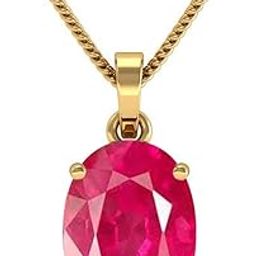 lmdprajapatis Ruby Pendant/Locket 9.25 Ratti Certified Burma Ruby Astrological Purpose Panchdhatu Gold Plated Pendant Locket for Men and Women (ruby)-picture-2