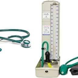 Fidelis Healthcare Green Stethoscope and Mercury Sphygmomanometer Combo – Professional Blood Pressure Monitor Kit for Doctors, Nurses & Medical Students – Accurate Manual BP Machine with Dual Head Stethoscope-20