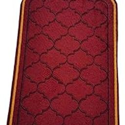 Flannel Prayer Rug Doormat Floor Mat for Ramadan Eid Gift Red Small-17